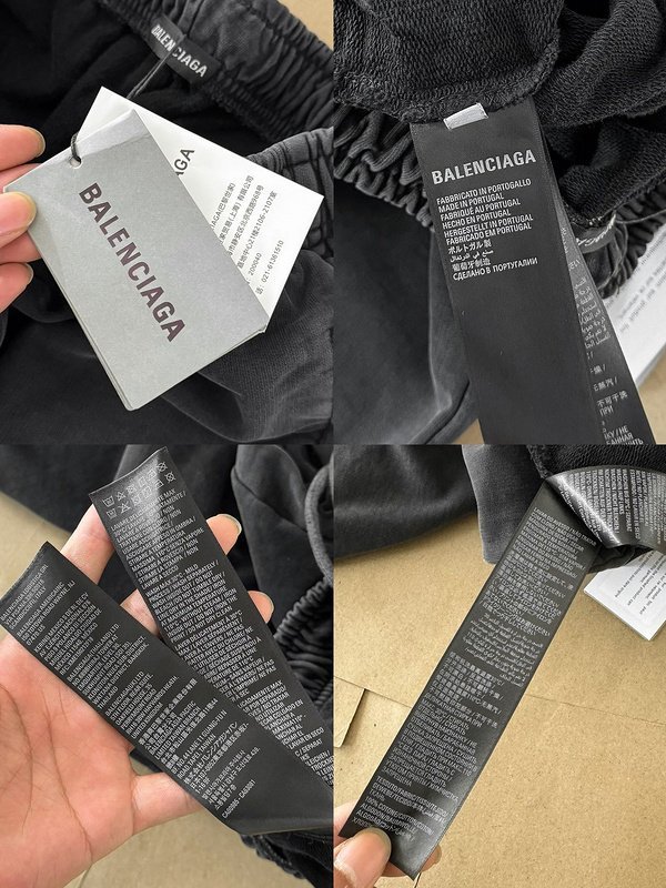 Штаны Balenciaga Small Gold Logo And Two Pockets "Black" фото № 9