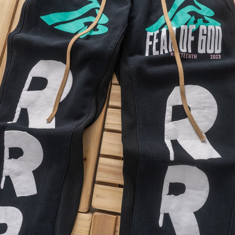 Штаны Four Caccus X Fear Of God With Logo "Black" фото № 7