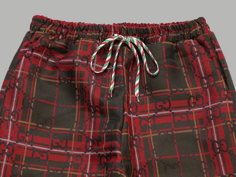 Штаны Gucci Tartan - Bright Style "Red/Brown" фото № 4
