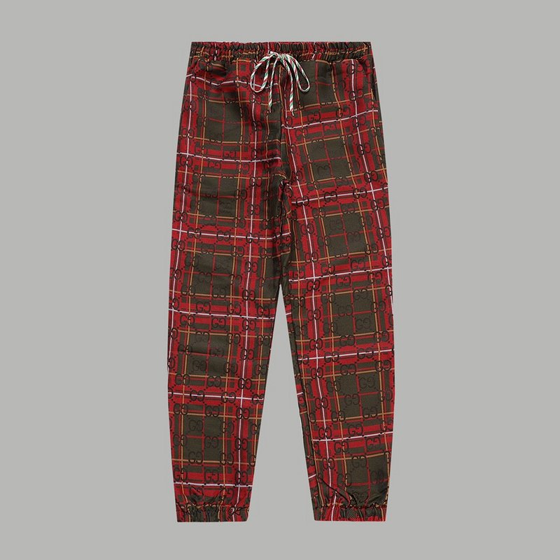 Штаны Gucci Tartan - Bright Style "Red/Brown" фото № 7