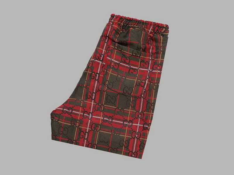 Штаны Gucci Tartan - Bright Style "Red/Brown" фото № 8
