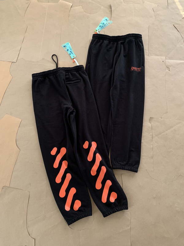 Штаны Off White With An Orange Logo "Black" фото № 3