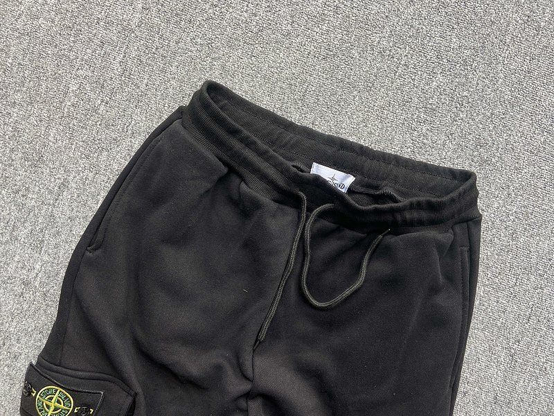 Штаны Stone Island Logo Pockets "Black" фото № 2