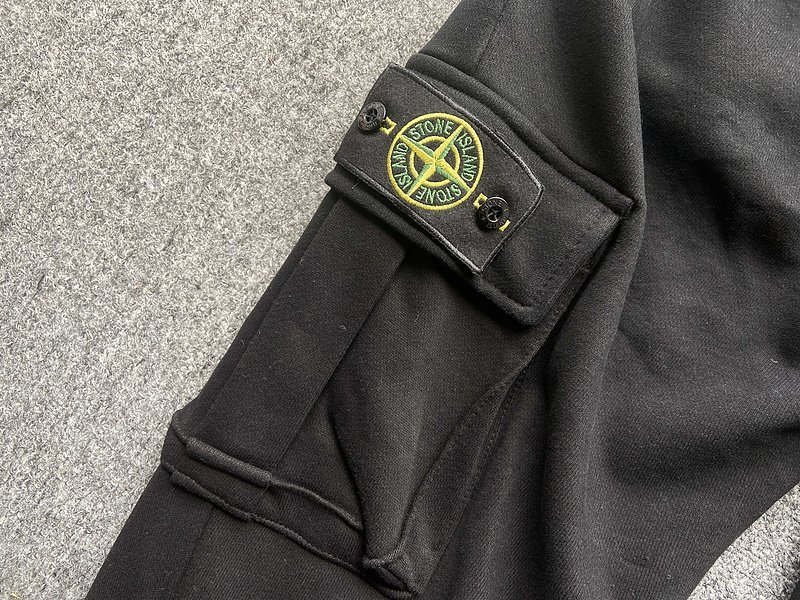 Штаны Stone Island Logo Pockets "Black" фото № 5