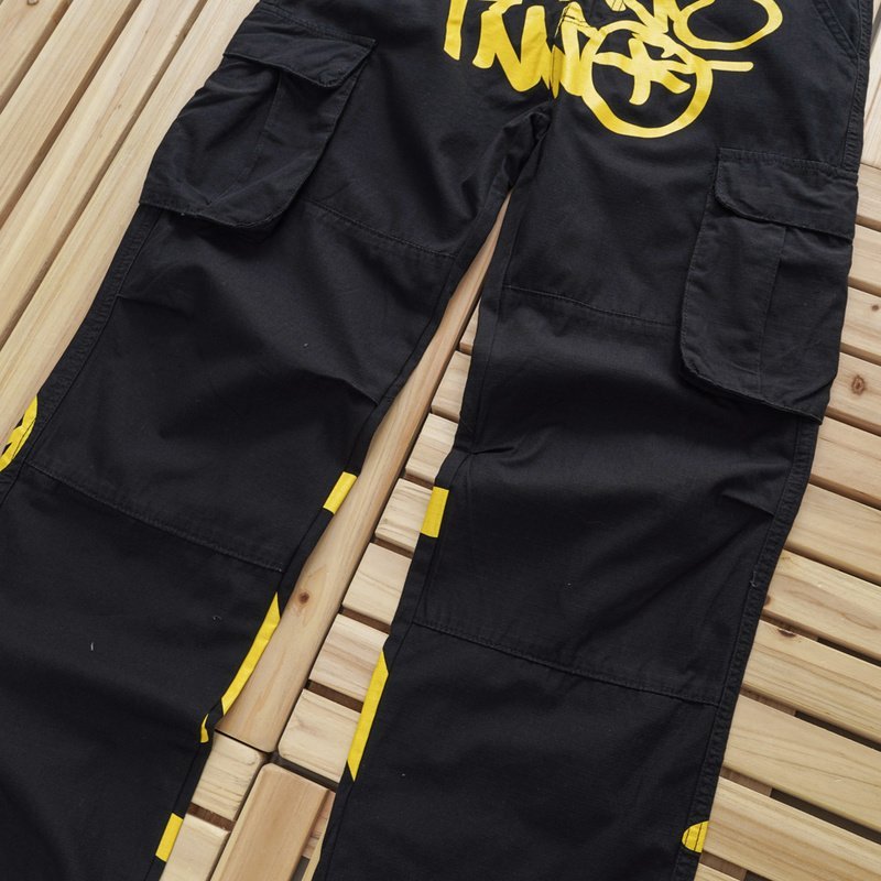 Штаны Stussy With The Inscription Of The Logo "Black/Yellow" фото № 4