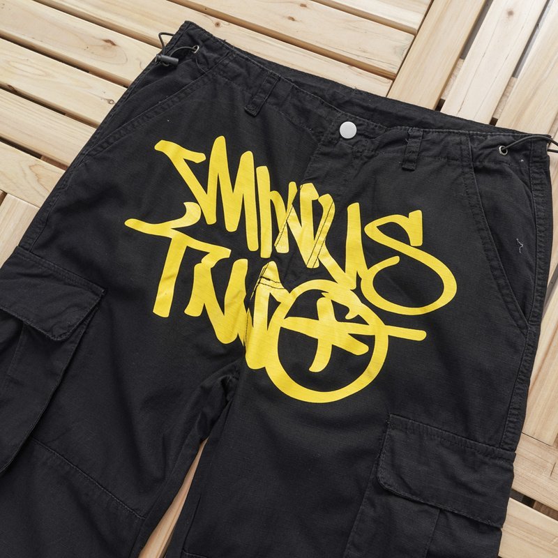 Штаны Stussy With The Inscription Of The Logo "Black/Yellow" фото № 7