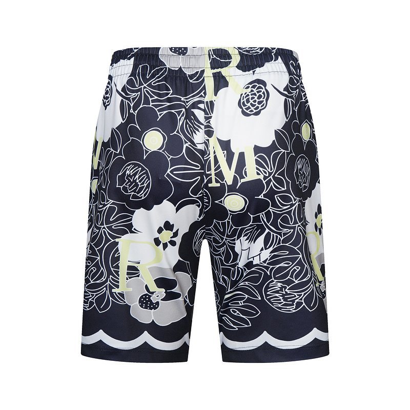 Шорты Amiri Big Flowers Along And Waves Edge Decoration "Black" фото № 2