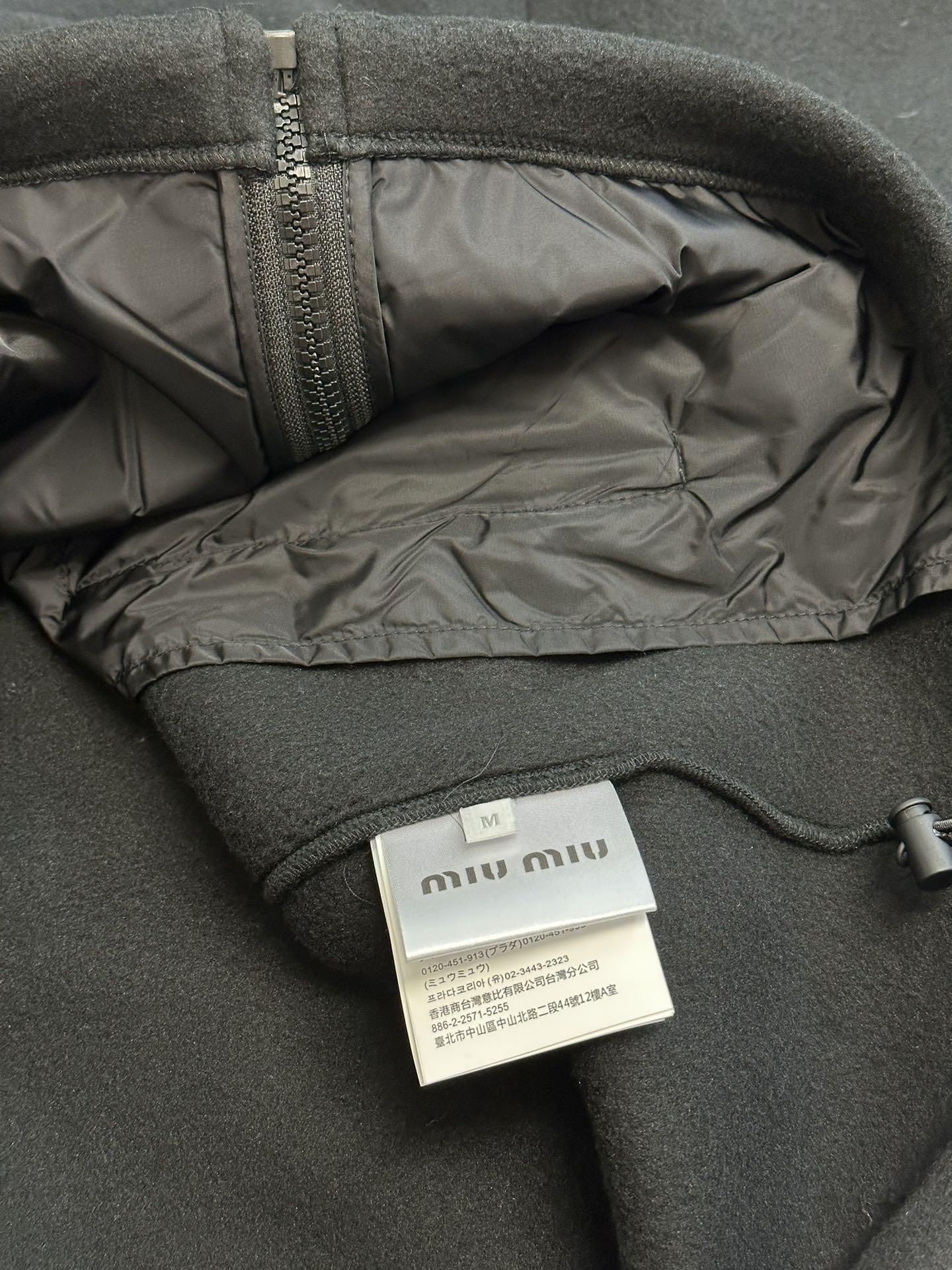 Бомбер Miu Miu Frontside Contrast White Logo Miu Miu "Black" фото № 8