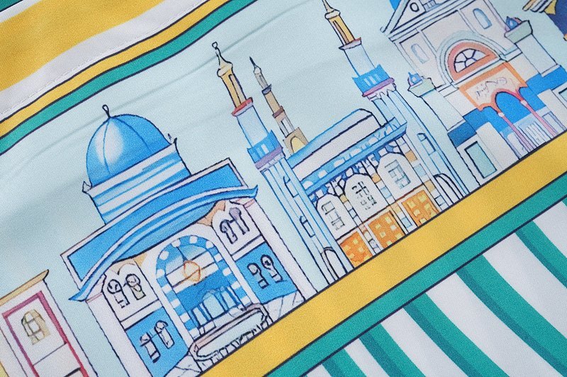 Рубашка Casablanca Buildings And Stripes Print "Multicolor" фото № 3