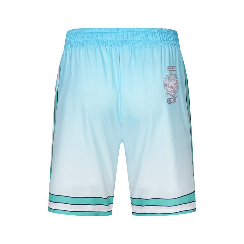 Шорты Casablanca Big Back Print And Stripes Edge Decoration "Blue" фото № 2