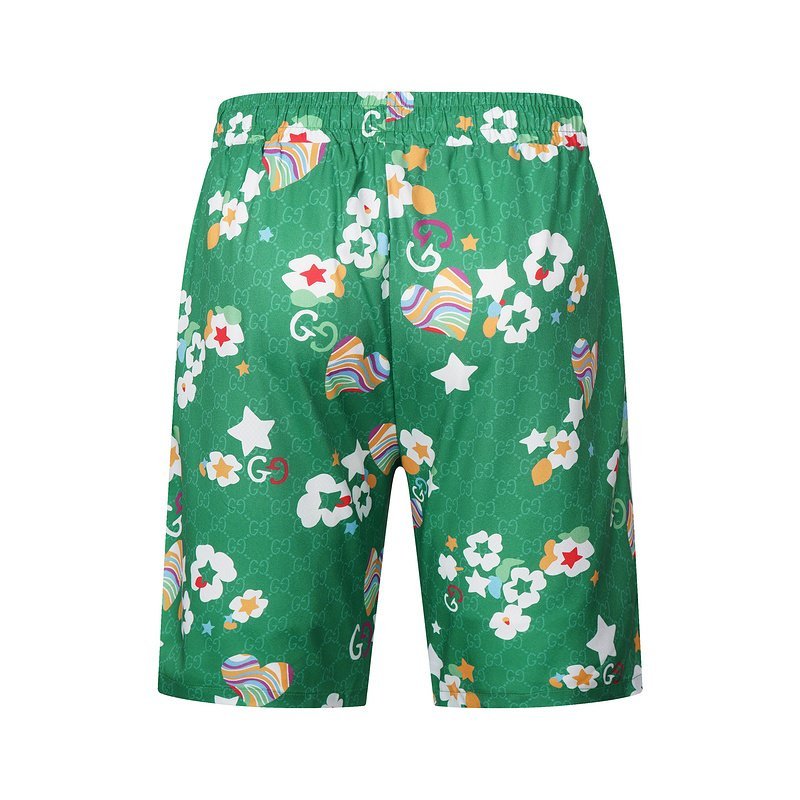 Шорты Gucci Flowers And Hearts Print "Green" фото № 2