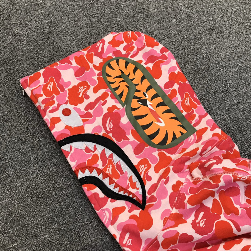 Худи A Bathing Ape Hood With A Pattern ZIP "Pink/White" фото № 3