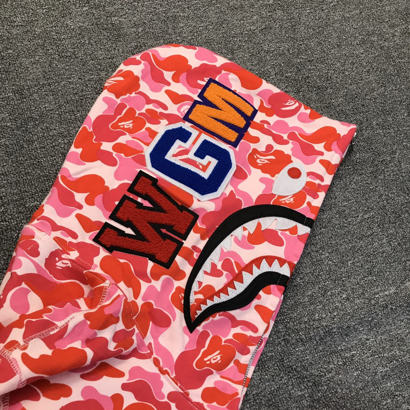 Худи A Bathing Ape Hood With A Pattern ZIP "Pink/White" фото № 8