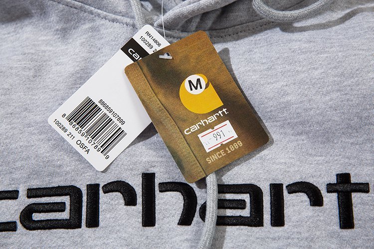 Худи Carhartt With Text Logo In The Center "Gray" фото № 7