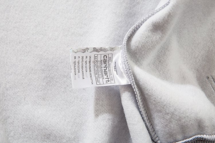 Худи Carhartt With Text Logo ZIP "Gray" фото № 5