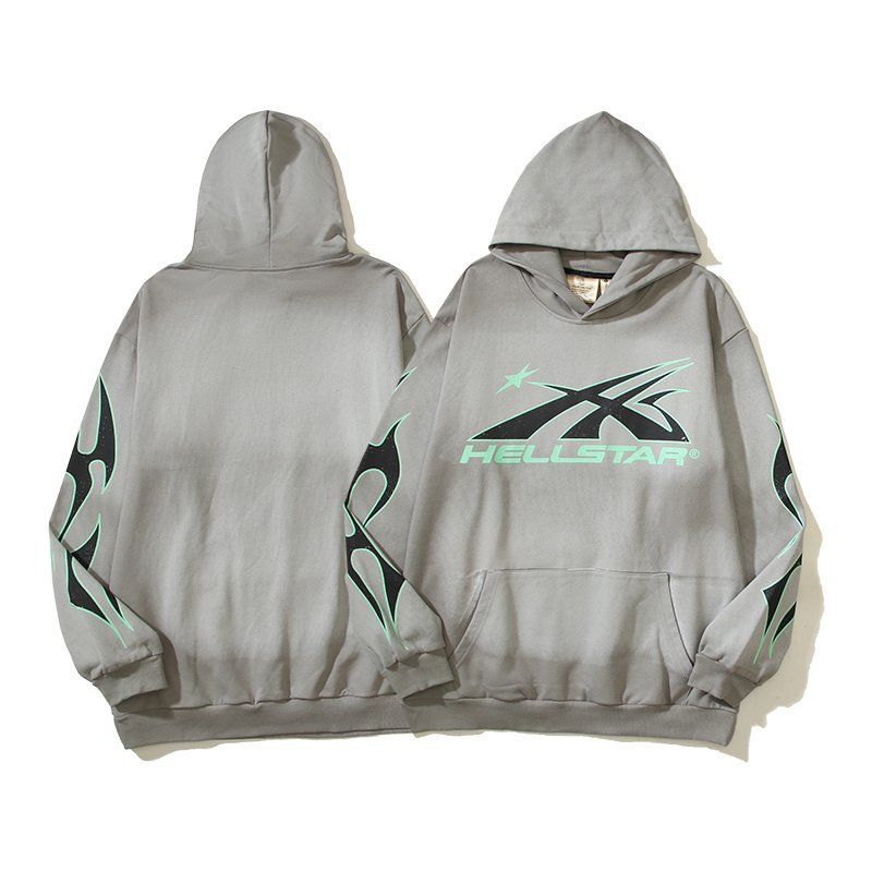 Худи Hellstar X Four Caccus With Logo - Cotton "Gray" фото № 3