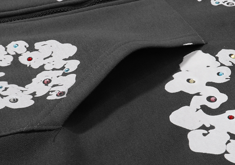 Худи Rocky With Rhinestones ZIP "Gray" фото № 5