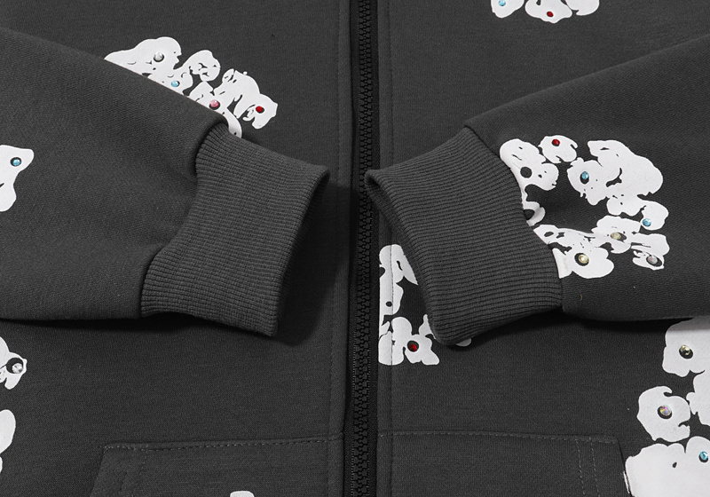 Худи Rocky With Rhinestones ZIP "Gray" фото № 3