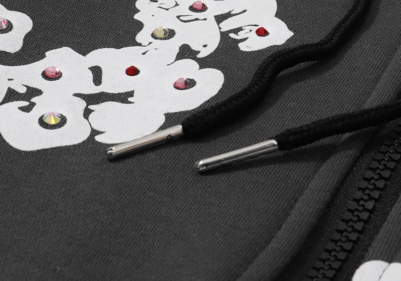 Худи Rocky With Rhinestones ZIP "Gray" фото № 2