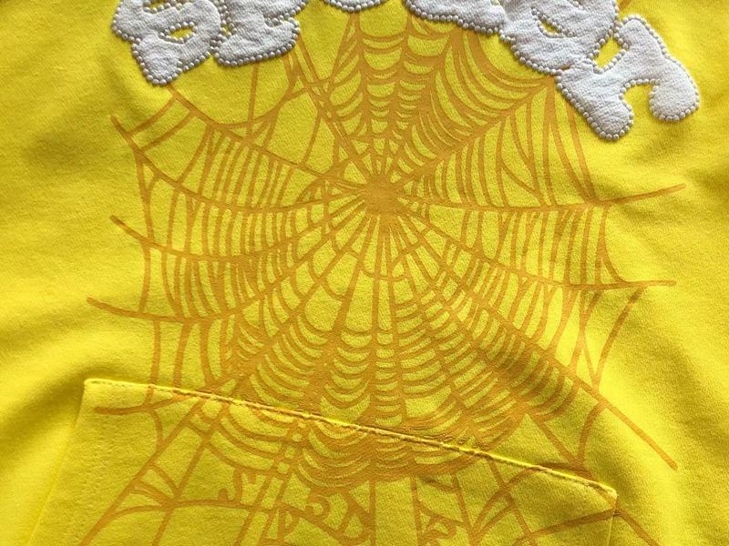 Худи Sp5der Wide Front Pocket And Spider Web "Yellow" фото № 6