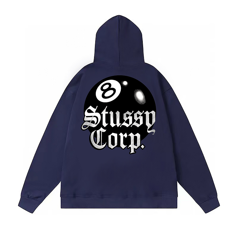 Худи Stussy With Print - Billiard Ball Number 8 "Blue" фото № 2