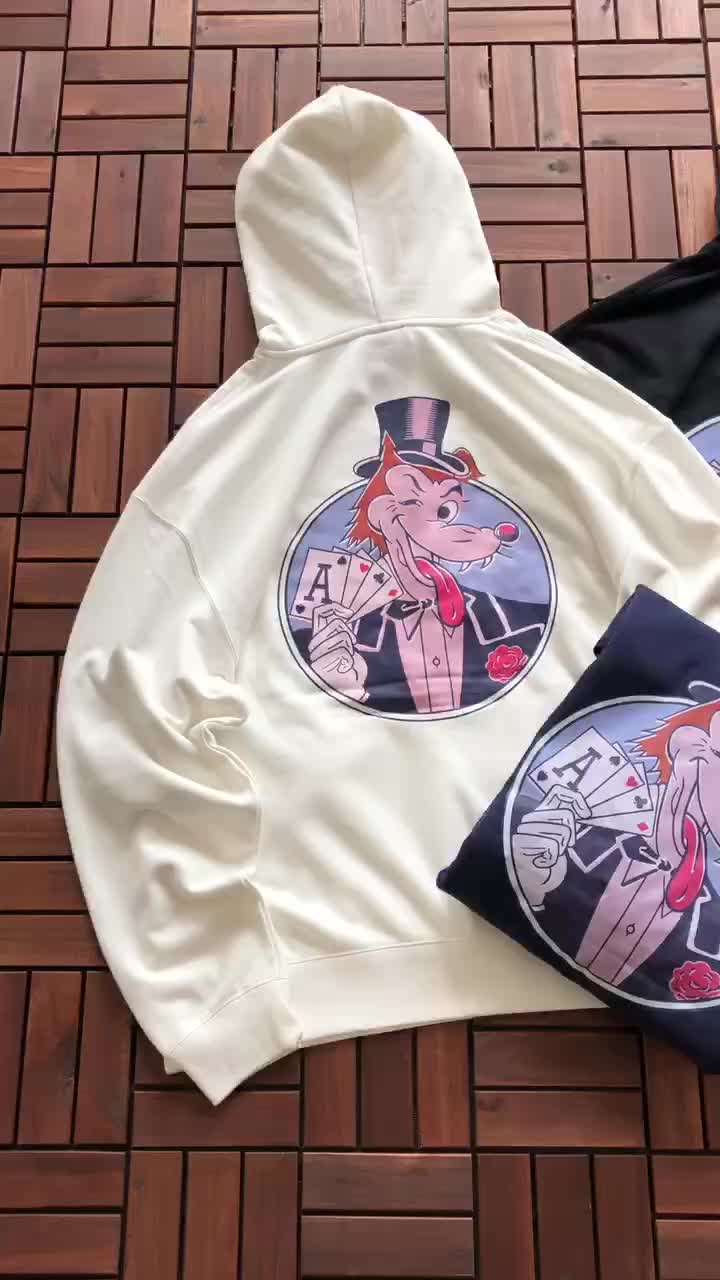 Футболка Stussy Wolf In Suit With Playing Cards "White" фото № 3