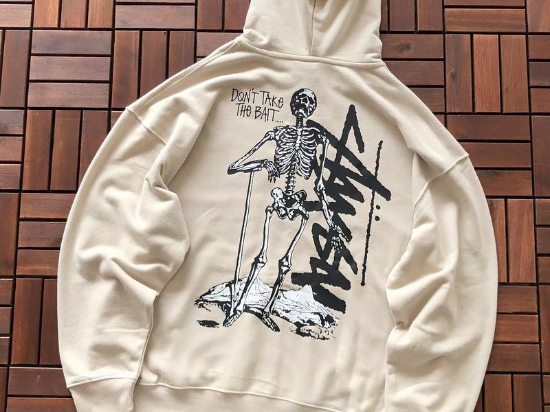 Худи Stussy Skeleton Leaning On Stick "Beige" фото № 2