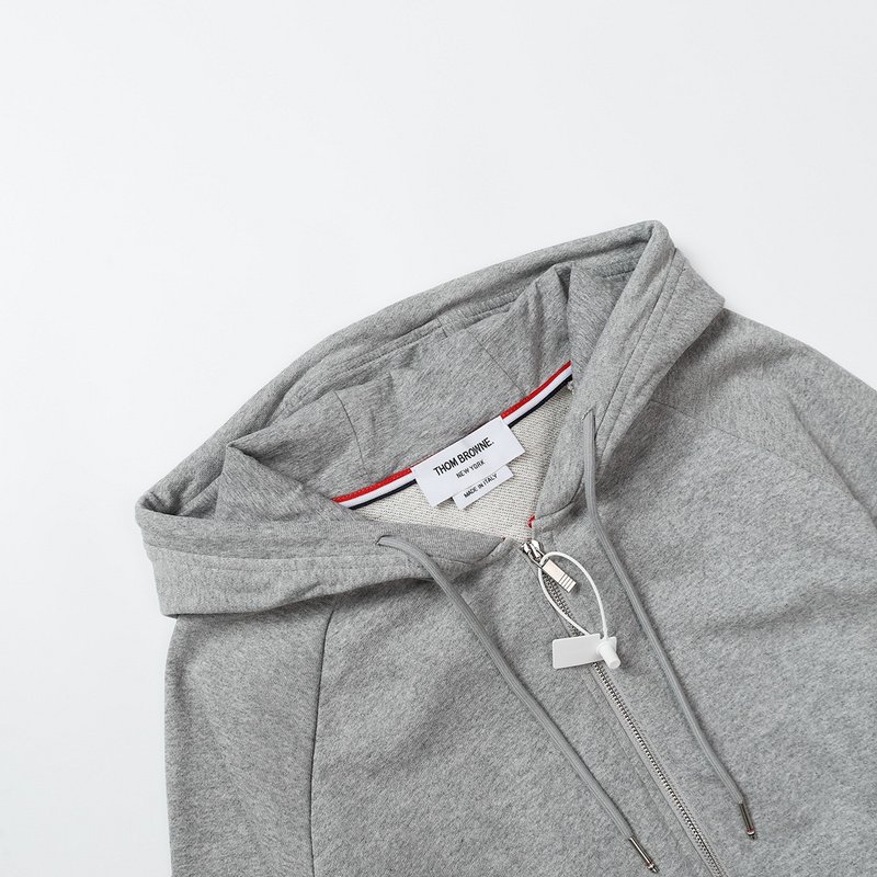 Худи Thom Browne With Stripes ZIP "Gray/White" фото № 4