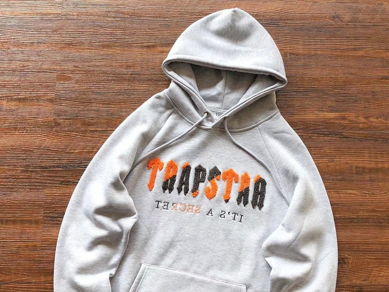 Худи Trapstar Big Logo Inscription And Wide Front Pocket "Gray" фото № 2