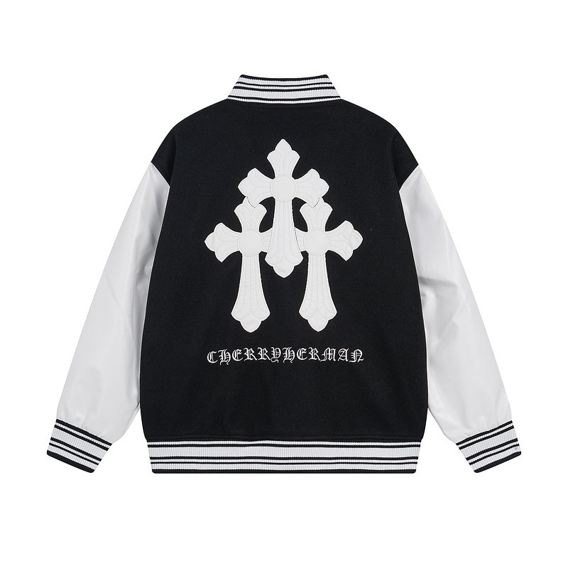 Куртка Chrome Hearts Left Side Big Cross "Black/White" фото № 2