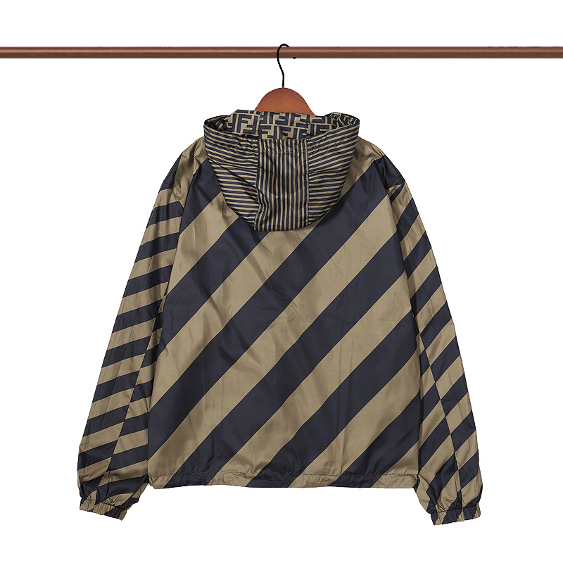 Ветровка Fendi Stripes And Letters "Brown" фото № 2