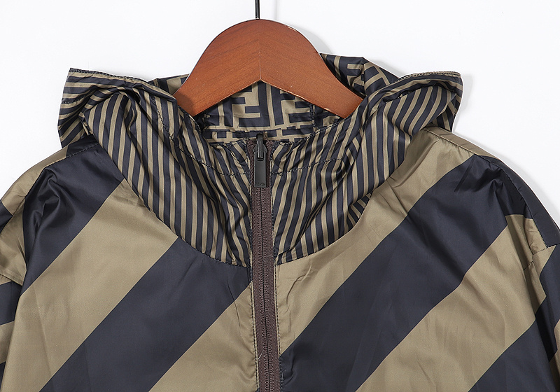 Ветровка Fendi Stripes And Letters "Brown" фото № 4
