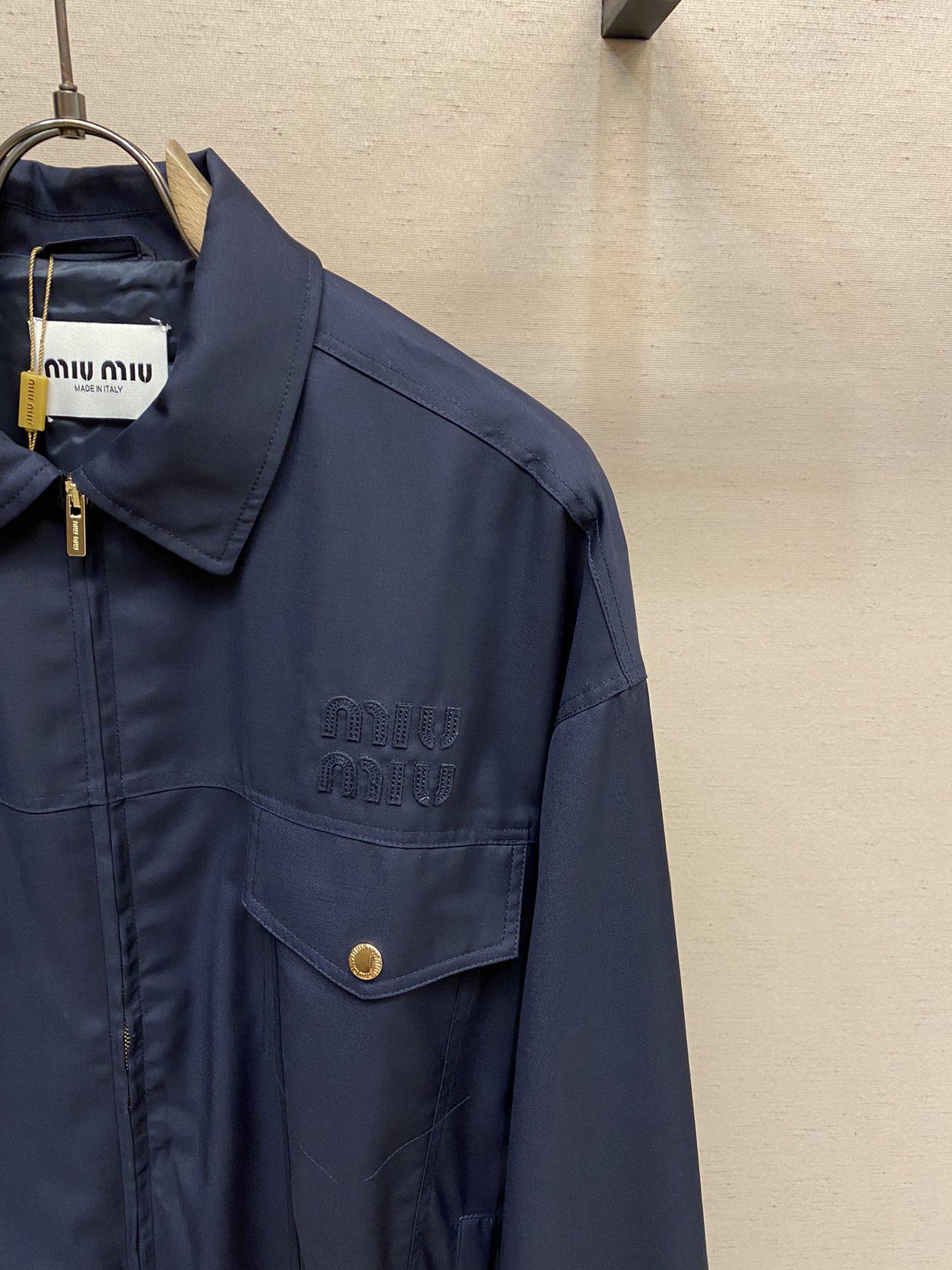 Куртка Miu Miu Front Left Dark Blue Logo Miu Miu "Blue" фото № 3