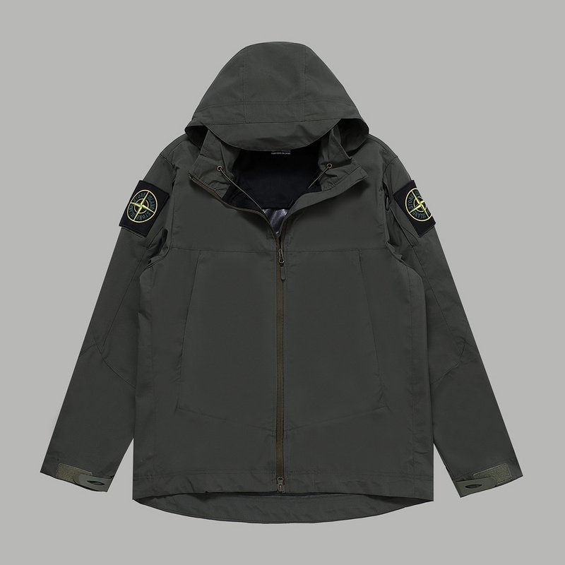 Ветровка Stone Island With Patch On The Sleeves On Both Sides "Khaki" фото № 2
