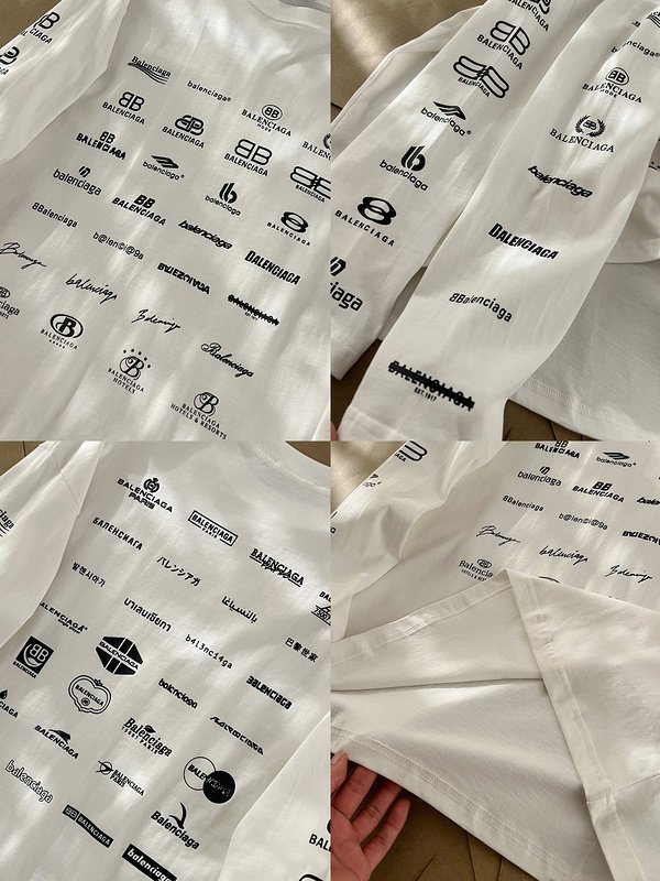 Лонгслив Balenciaga Different Logo Types "White" фото № 3