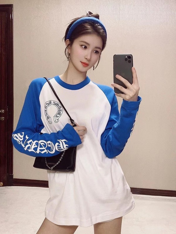 Лонгслив Chrome Hearts Color Sleeve "White/Blue" фото № 3