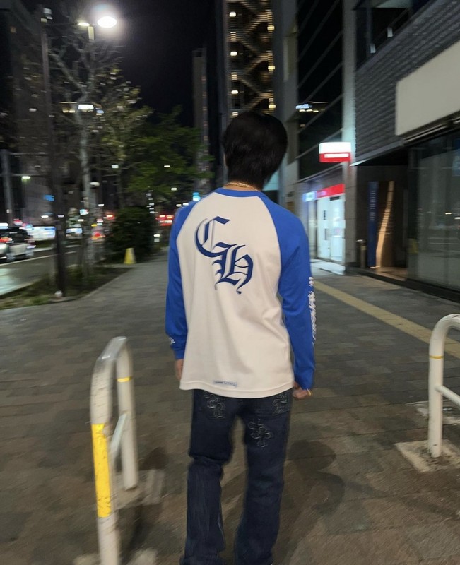 Лонгслив Chrome Hearts Color Sleeve "White/Blue" фото № 2