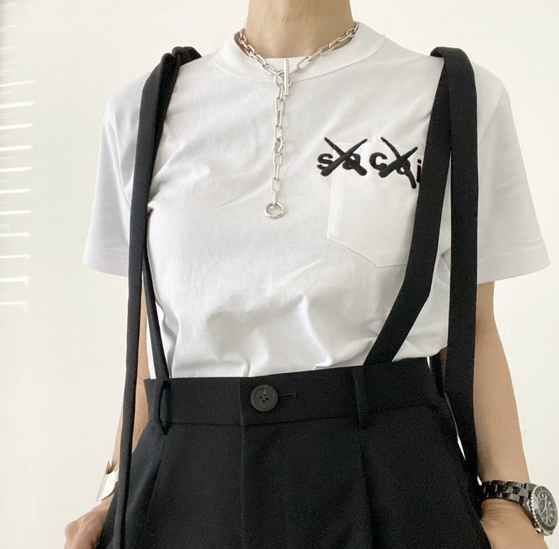 Футболка Sacai Casual "White" фото № 6