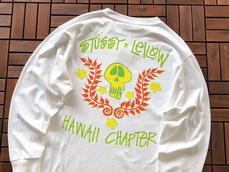 Лонгслив Stussy Inscription Hawaii Chapter "White" фото № 2