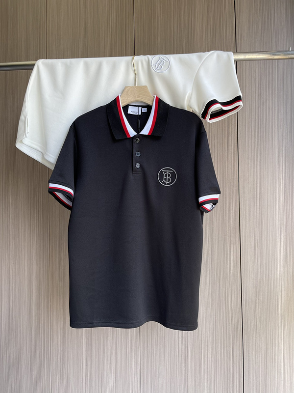 Поло Burberry Striped Sleeves "Black" фото № 2