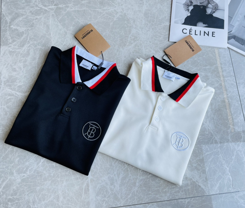 Поло Burberry Striped Sleeves "Black" фото № 5