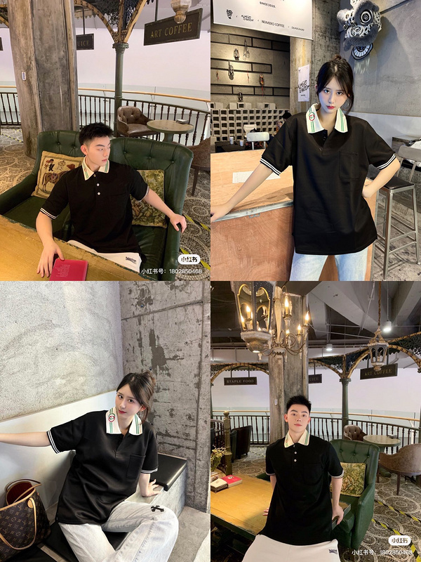 Поло Gucci White collar "Black" фото № 3