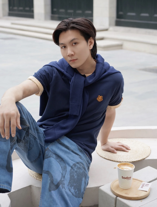 Поло Kenzo Shirt Small Logo "Blue" фото № 6