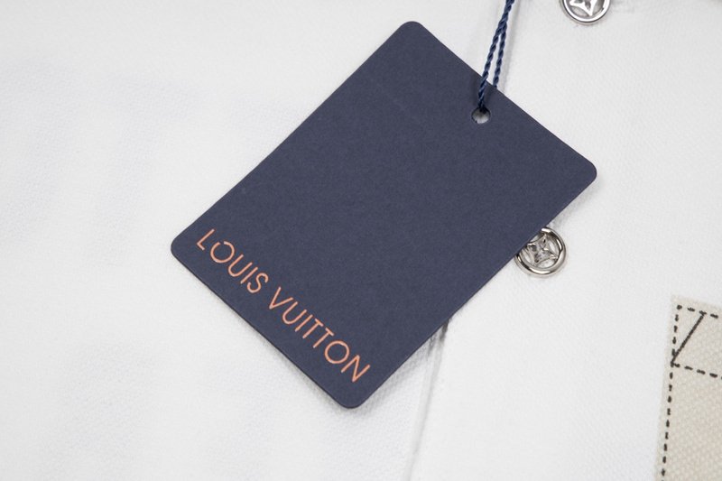 Поло Louis Vuitton With An Inscription On The Pocket "White" фото № 7