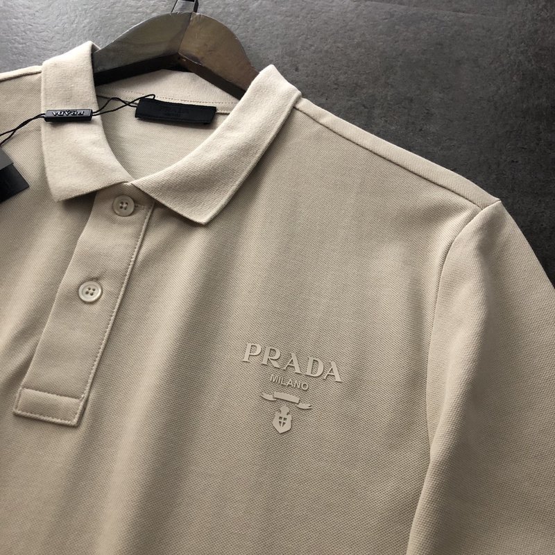 Поло Prada With Small Emblems "White" фото № 8