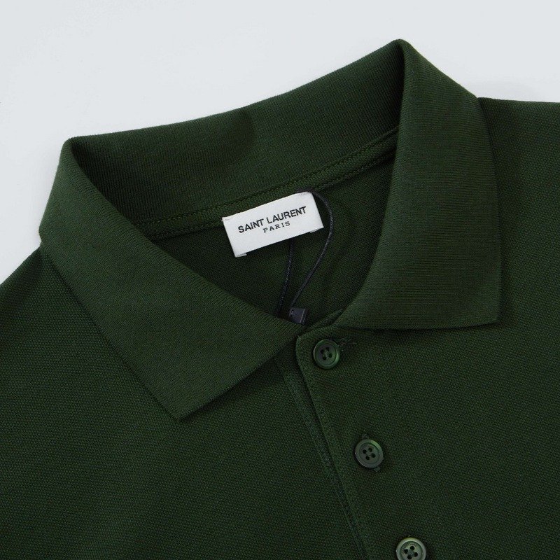Поло Saint Laurent Three-Letter Logo "Green" фото № 3