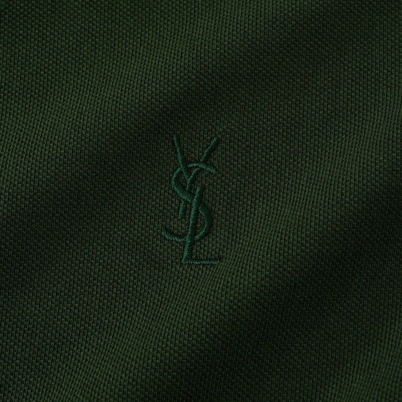 Поло Saint Laurent Three-Letter Logo "Green" фото № 5
