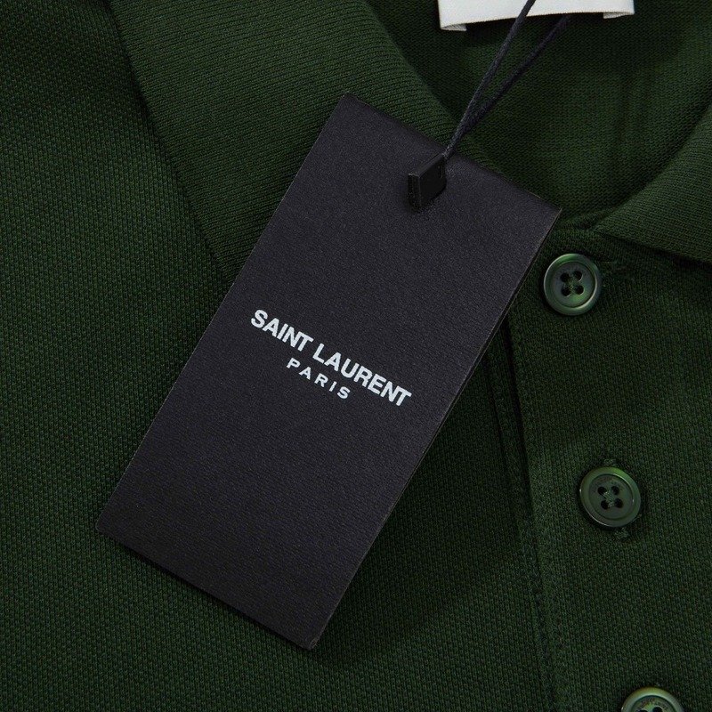 Поло Saint Laurent Three-Letter Logo "Green" фото № 6