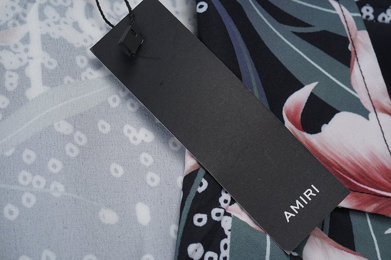 Рубашка Amiri Flowers And Large Logo "Black" фото № 7