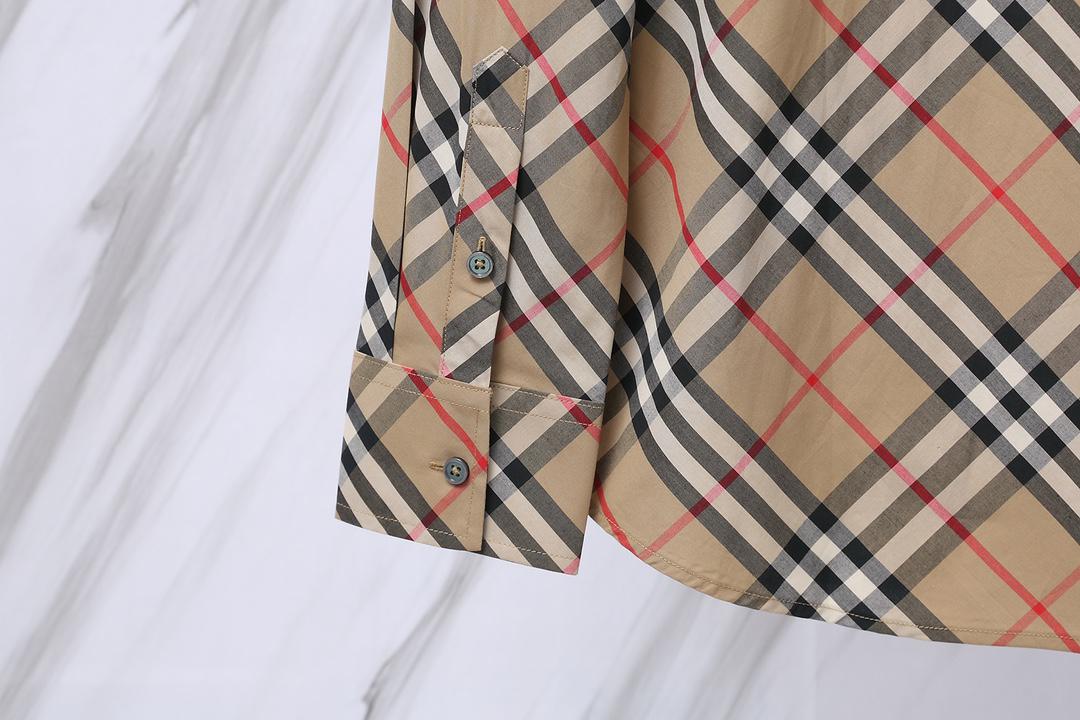 Рубашка Burberry Checked Print Diagonal Dark Lines "Brown" фото № 7